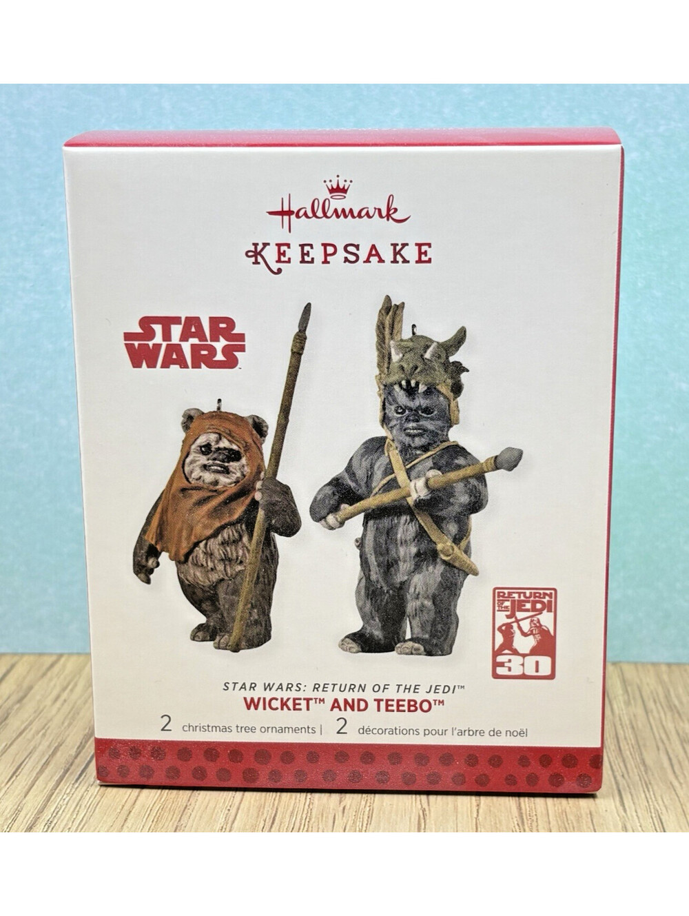 NIB Hallmark 2013 Star Wars Wicket and Teebo Return of The Jedi 2 Ornaments